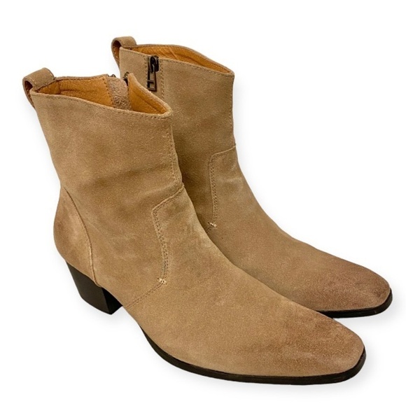 OSSTONE Chelsea Designer Boots for Men Zip-up Leather Shoes JY002-Beige Size 8 - Picture 1 of 11